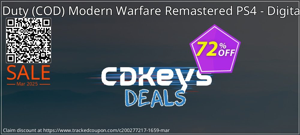 Call of Duty - COD Modern Warfare Remastered PS4 - Digital Code coupon on Tell a Lie Day super sale