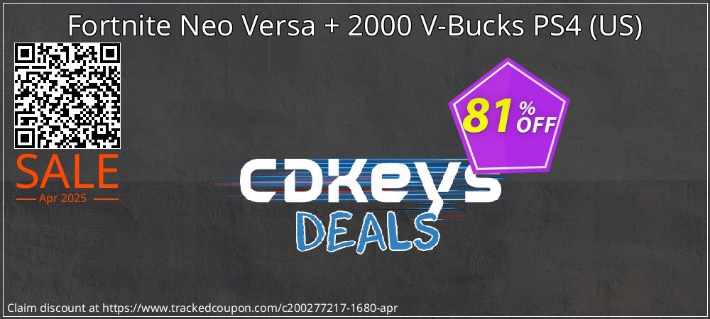 Fortnite Neo Versa + 2000 V-Bucks PS4 - US  coupon on National No Smoking Day promotions