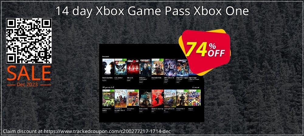 14 day Xbox Game Pass Xbox One coupon on National Smile Day promotions