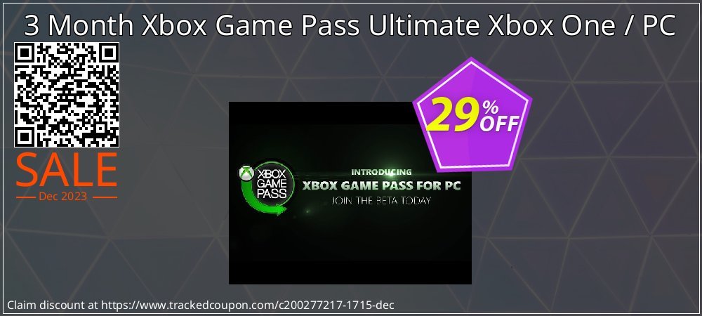 3 Month Xbox Game Pass Ultimate Xbox One / PC coupon on Mother Day sales