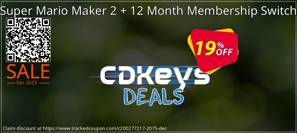 Super Mario Maker 2 + 12 Month Membership Switch coupon on National Walking Day promotions