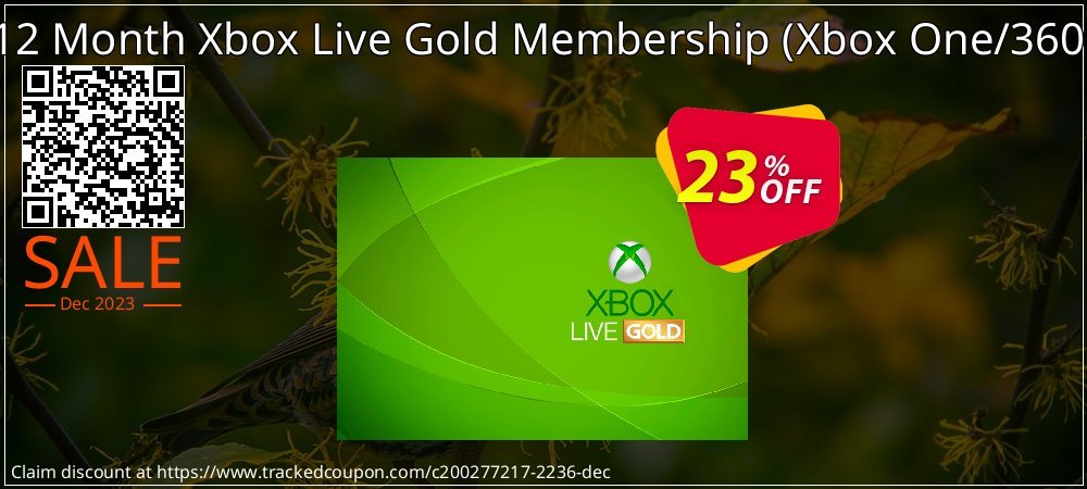 12 Month Xbox Live Gold Membership - Xbox One/360  coupon on World Party Day discounts