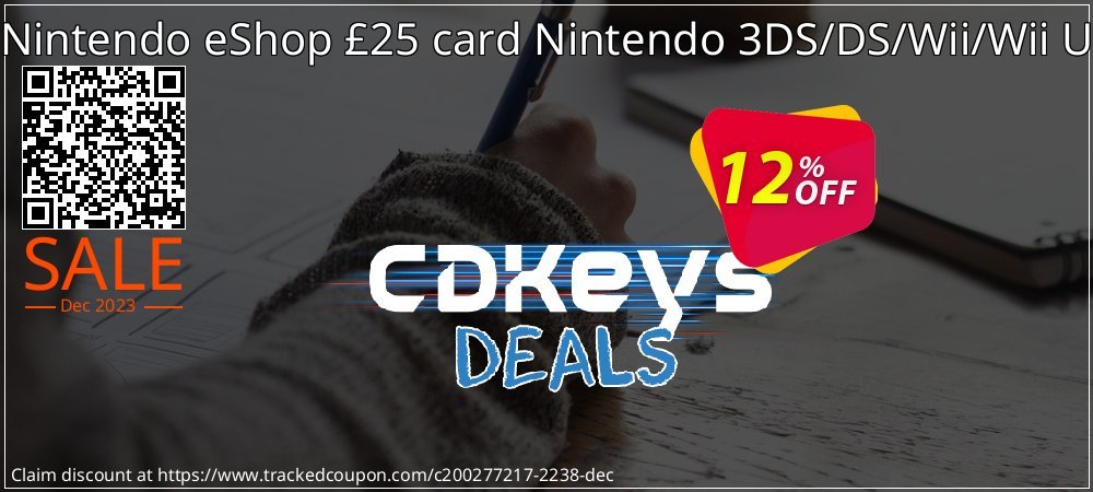 Nintendo eShop £25 card Nintendo 3DS/DS/Wii/Wii U coupon on Easter Day sales