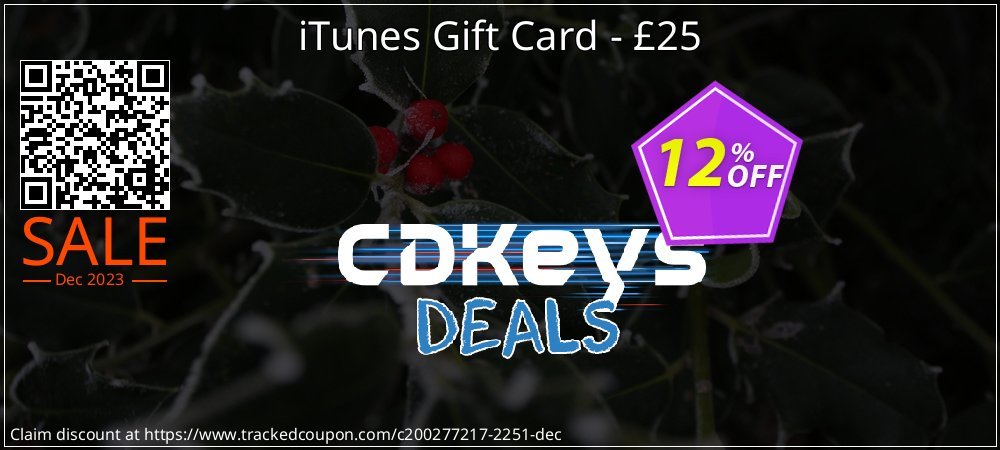 iTunes Gift Card - £25 coupon on World Party Day offering discount