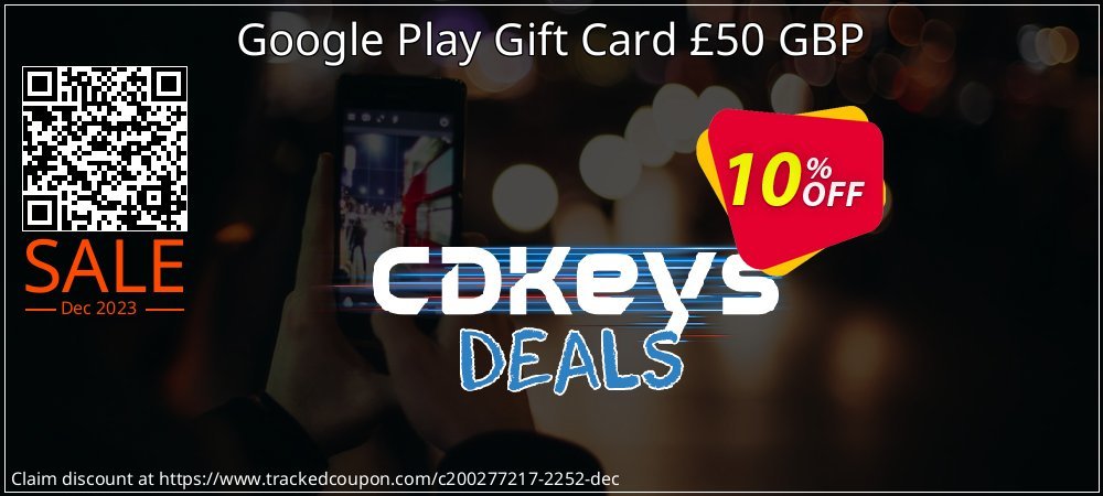 Google Play Gift Card £50 GBP coupon on Working Day super sale