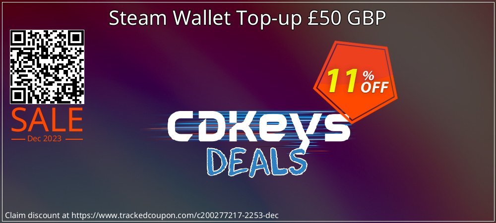 Steam Wallet Top-up £50 GBP coupon on Easter Day super sale