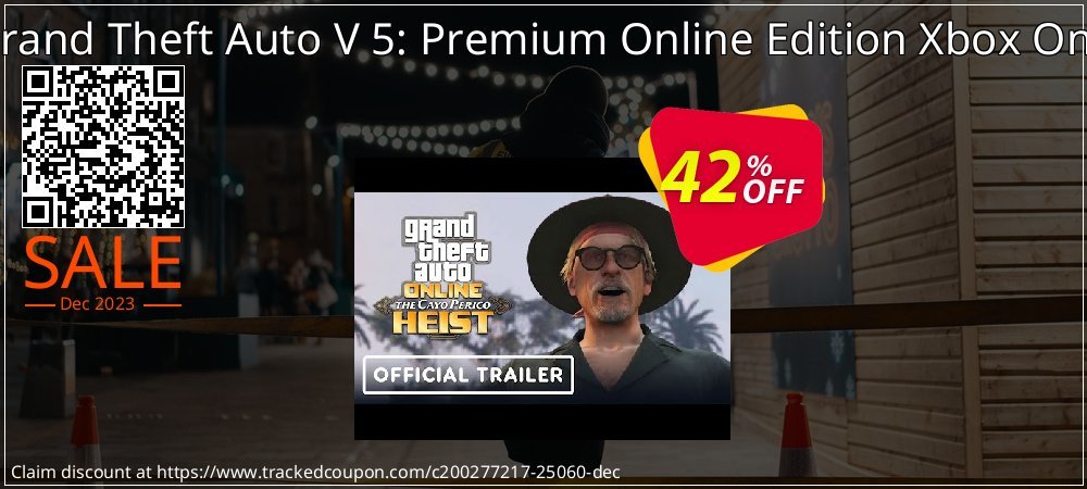 Grand Theft Auto V 5: Premium Online Edition Xbox One coupon on National Walking Day discounts