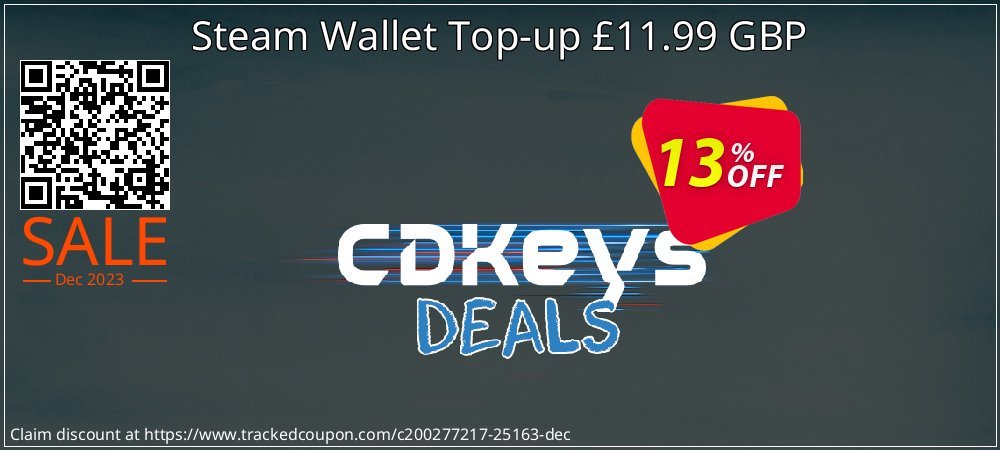 Steam Wallet Top-up £11.99 GBP coupon on Easter Day offer