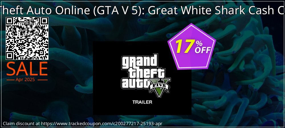 Grand Theft Auto Online - GTA V 5 : Great White Shark Cash Card PS4 coupon on Easter Day offering sales