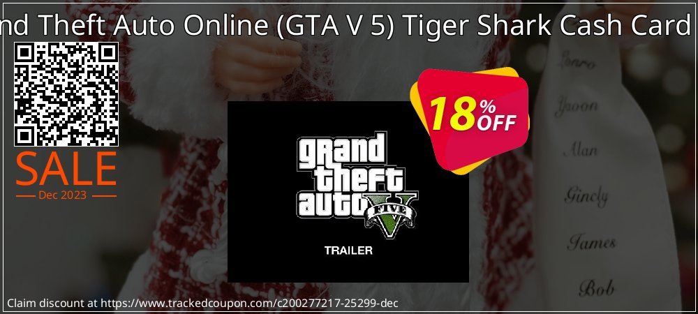 Grand Theft Auto Online - GTA V 5 Tiger Shark Cash Card PS4 coupon on Tell a Lie Day discount