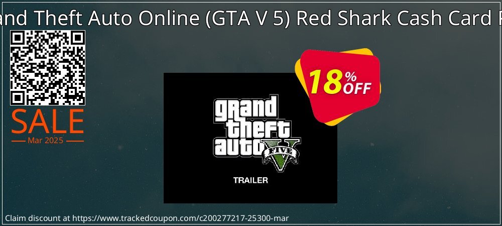 Grand Theft Auto Online - GTA V 5 Red Shark Cash Card PS4 coupon on National Walking Day offering discount