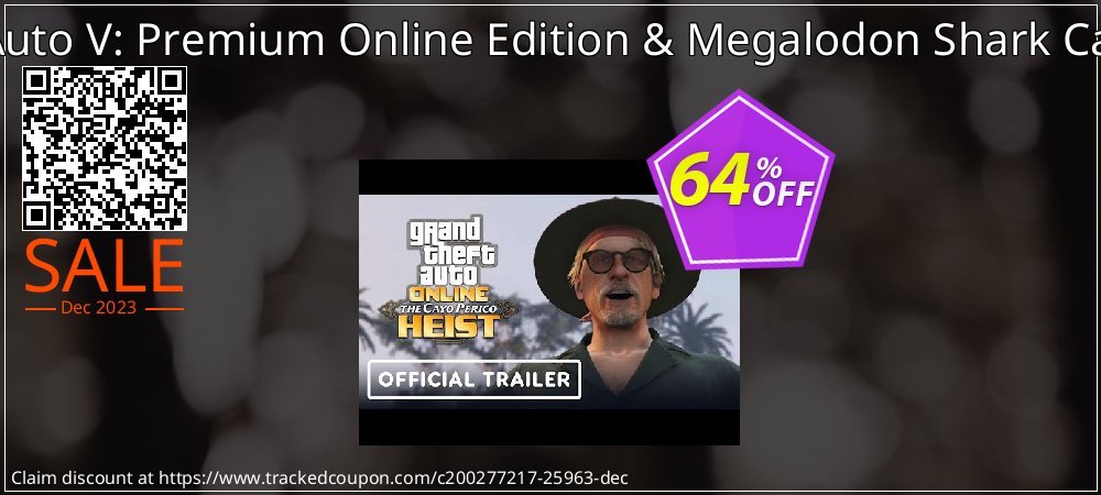 Grand Theft Auto V: Premium Online Edition & Megalodon Shark Card Bundle PC coupon on Virtual Vacation Day sales