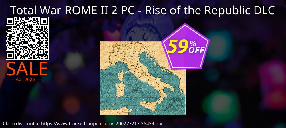Total War ROME II 2 PC - Rise of the Republic DLC coupon on Graduation 2023 sales