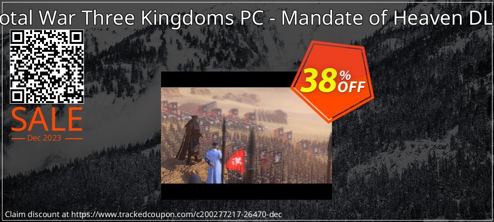 Total War Three Kingdoms PC - Mandate of Heaven DLC coupon on National Walking Day offering discount