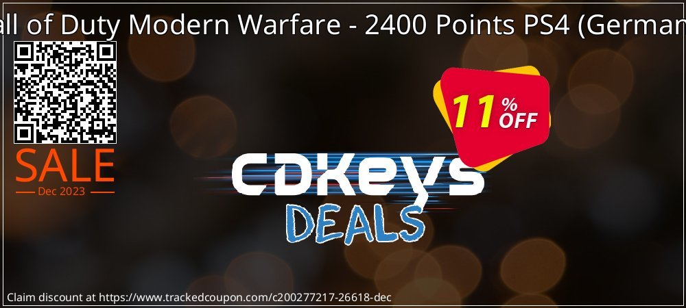 Call of Duty Modern Warfare - 2400 Points PS4 - Germany  coupon on Virtual Vacation Day discounts