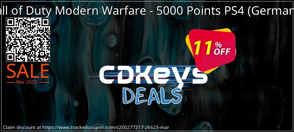 Call of Duty Modern Warfare - 5000 Points PS4 - Germany  coupon on Easter Day offering discount