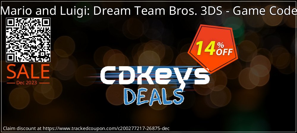 Mario and Luigi: Dream Team Bros. 3DS - Game Code coupon on World Backup Day discount