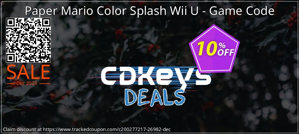 Paper Mario Color Splash Wii U - Game Code coupon on April Fools' Day discount
