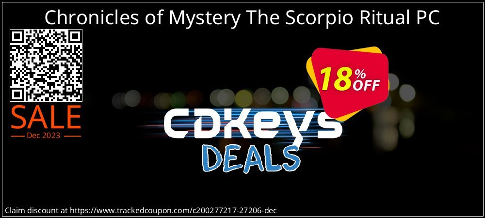 Chronicles of Mystery The Scorpio Ritual PC coupon on National French Fry Day offering sales