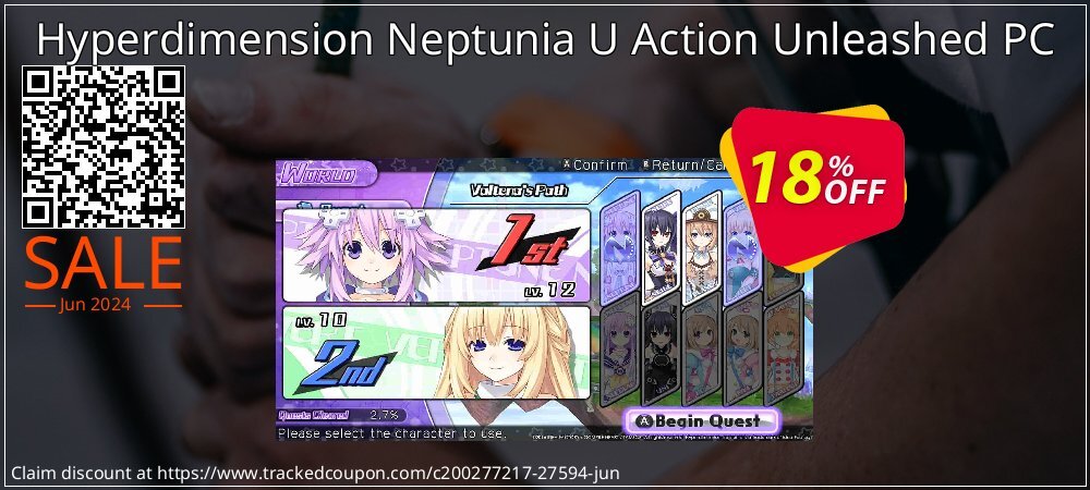 Hyperdimension Neptunia U Action Unleashed PC coupon on National Smile Day offering discount