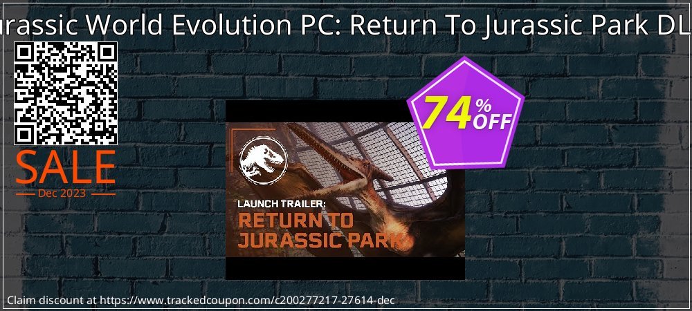 Jurassic World Evolution PC: Return To Jurassic Park DLC coupon on Tell a Lie Day offering sales
