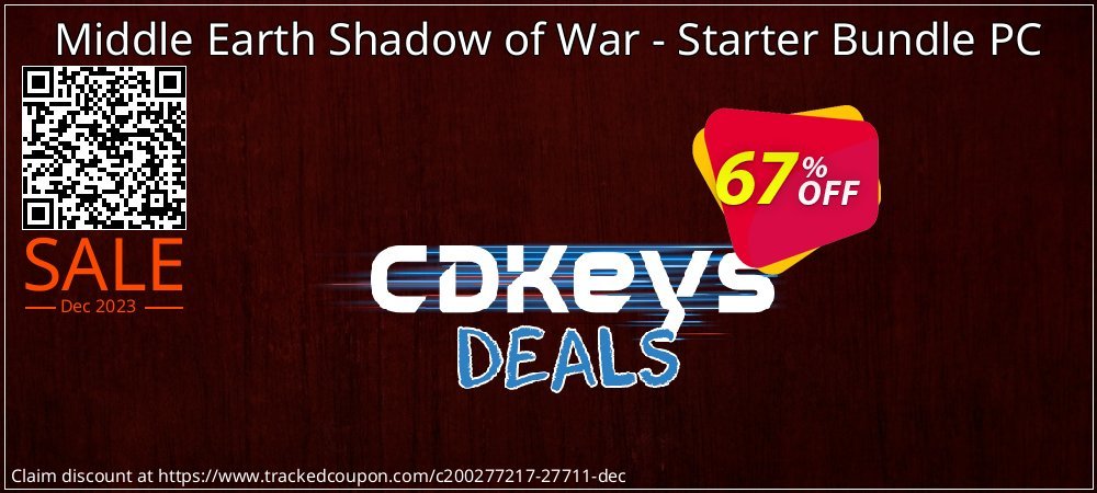 Middle Earth Shadow of War - Starter Bundle PC coupon on Palm Sunday offer