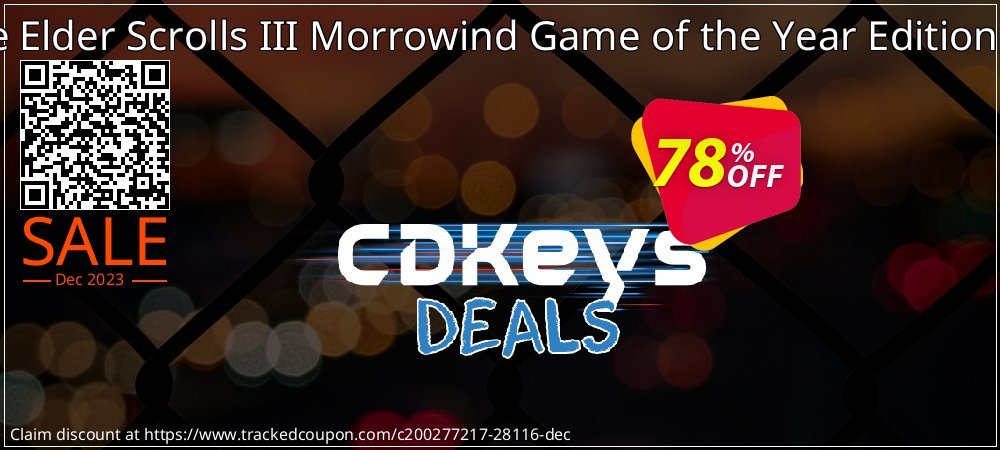 The Elder Scrolls III Morrowind Game of the Year Edition PC coupon on World Party Day discount