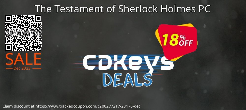 The Testament of Sherlock Holmes PC coupon on World Party Day sales