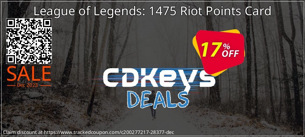 League of Legends: 1475 Riot Points Card coupon on April Fools' Day discount