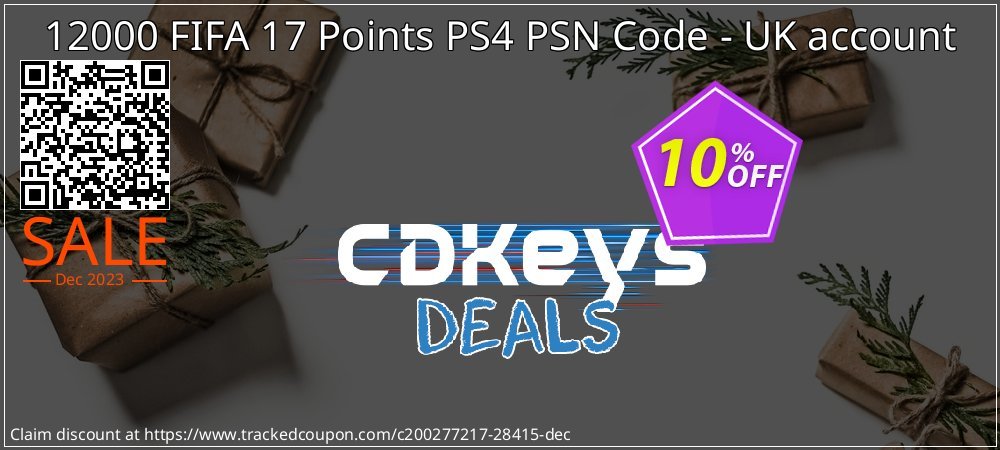 Get 10% OFF 12000 FIFA 17 Points PS4 PSN Code - UK account promo sales