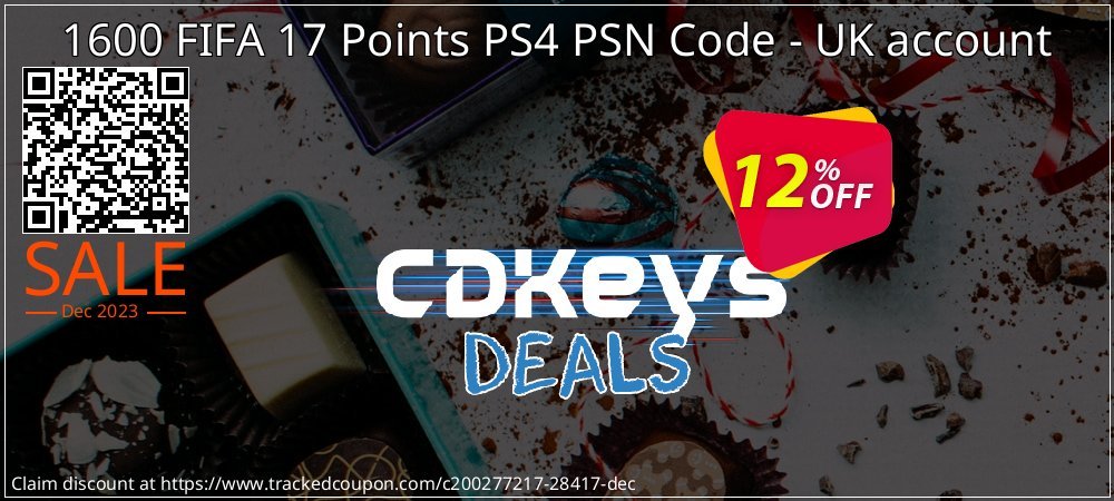 1600 FIFA 17 Points PS4 PSN Code - UK account coupon on April Fools' Day discounts