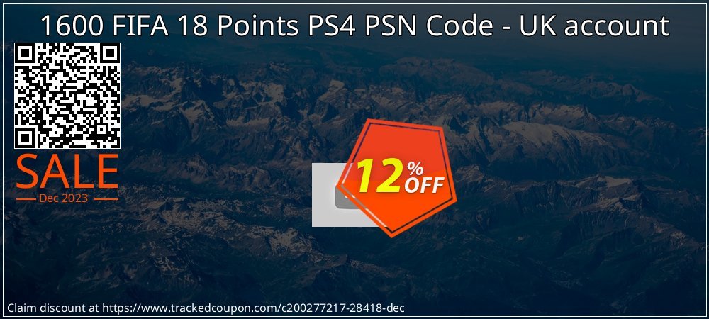 1600 FIFA 18 Points PS4 PSN Code - UK account coupon on Easter Day promotions