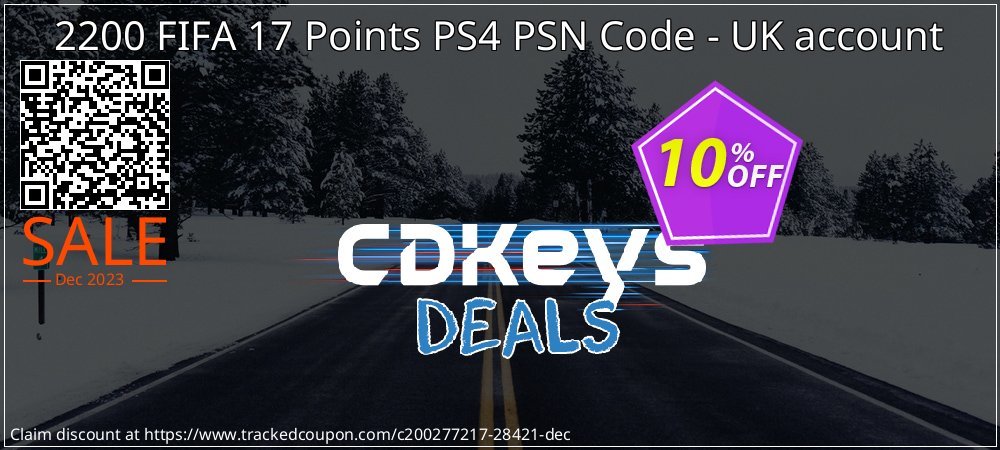 2200 FIFA 17 Points PS4 PSN Code - UK account coupon on World Party Day offer