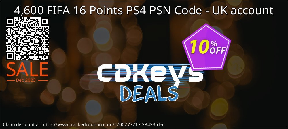 4,600 FIFA 16 Points PS4 PSN Code - UK account coupon on Constitution Memorial Day offering sales
