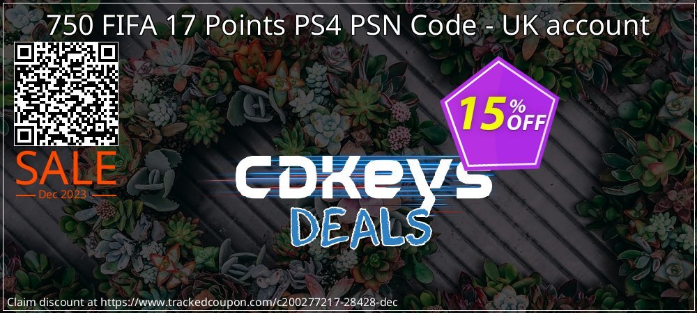 750 FIFA 17 Points PS4 PSN Code - UK account coupon on Constitution Memorial Day deals