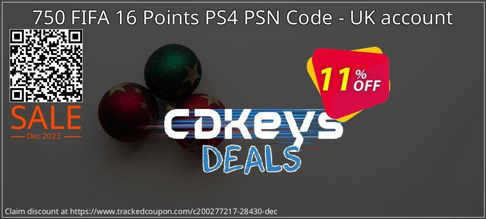 750 FIFA 16 Points PS4 PSN Code - UK account coupon on National Walking Day offer