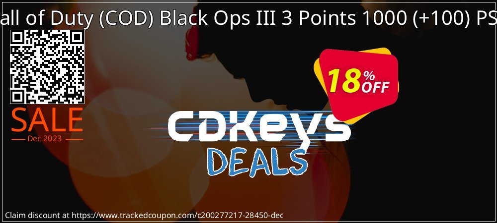 Call of Duty - COD Black Ops III 3 Points 1000 - +100 PS4 coupon on National Walking Day offering discount