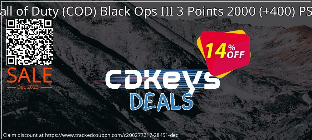 Call of Duty - COD Black Ops III 3 Points 2000 - +400 PS4 coupon on World Party Day offering sales