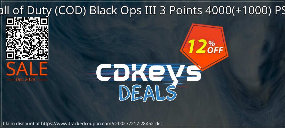 Call of Duty - COD Black Ops III 3 Points 4000 - +1000 PS4 coupon on April Fools' Day super sale