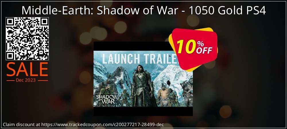 Middle-Earth: Shadow of War - 1050 Gold PS4 coupon on National Cleanup Day offering discount