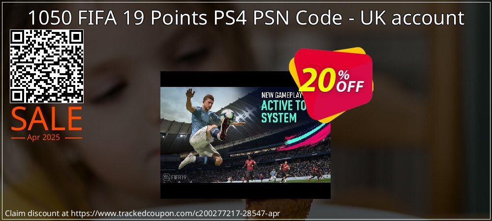 1050 FIFA 19 Points PS4 PSN Code - UK account coupon on April Fools' Day offer