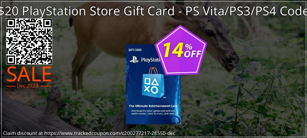$20 PlayStation Store Gift Card - PS Vita/PS3/PS4 Code coupon on National Walking Day offering sales