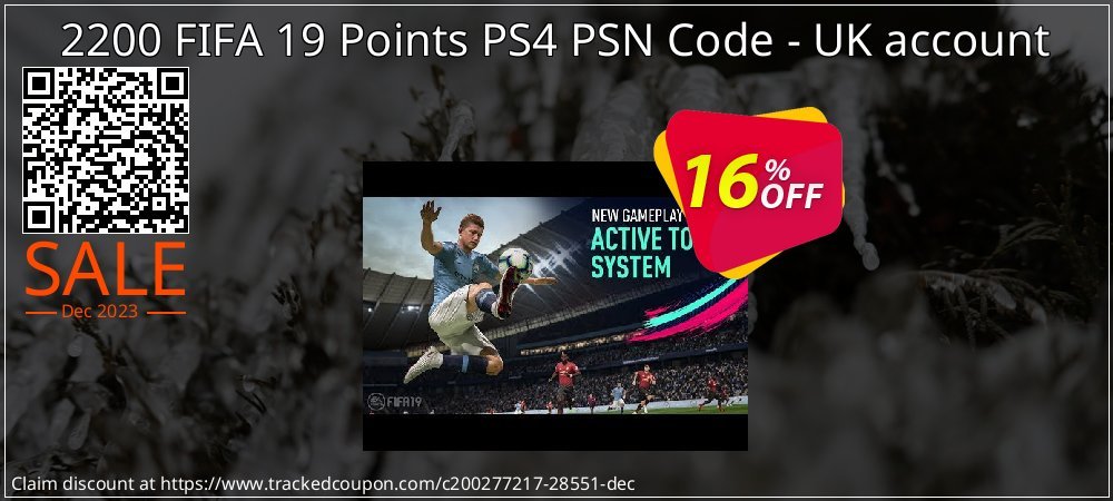 2200 FIFA 19 Points PS4 PSN Code - UK account coupon on World Party Day super sale