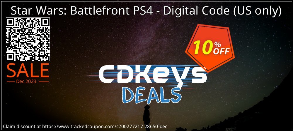 Star Wars: Battlefront PS4 - Digital Code - US only  coupon on National Walking Day super sale