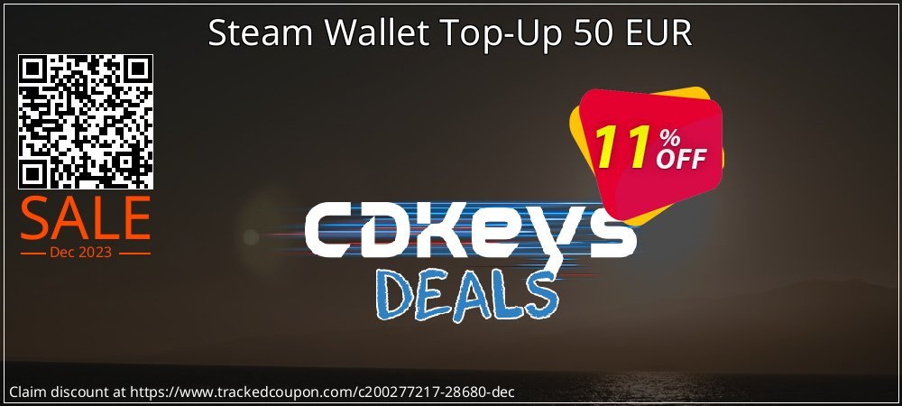 Steam Wallet Top-Up 50 EUR coupon on National Walking Day sales