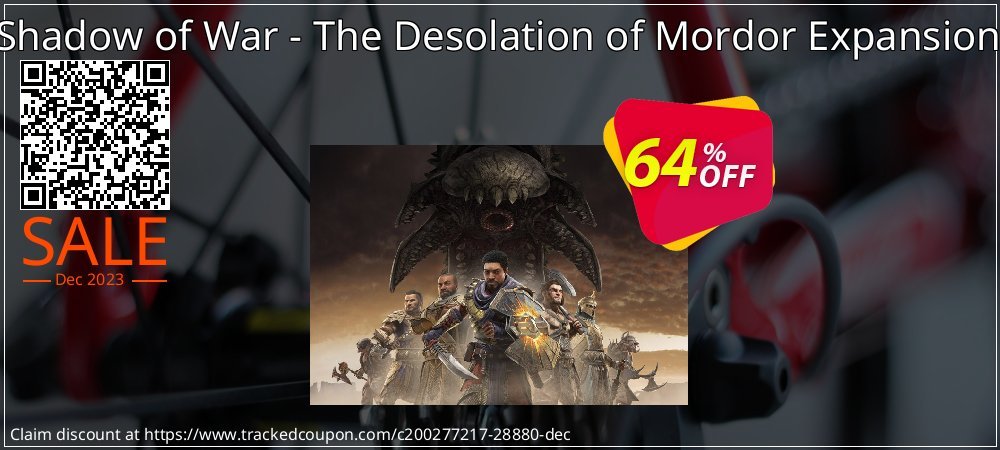 Middle-Earth Shadow of War - The Desolation of Mordor Expansion Xbox One/PC coupon on National Walking Day offer