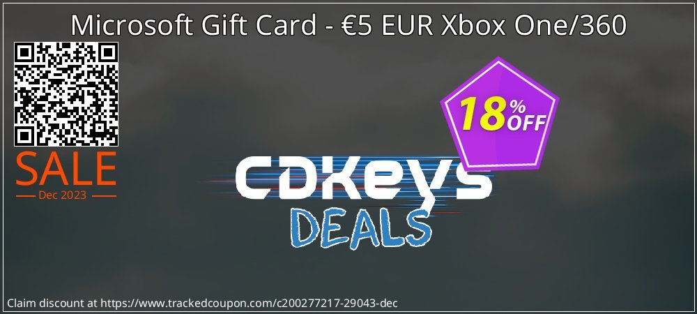 Microsoft Gift Card - €5 EUR Xbox One/360 coupon on Easter Day discount