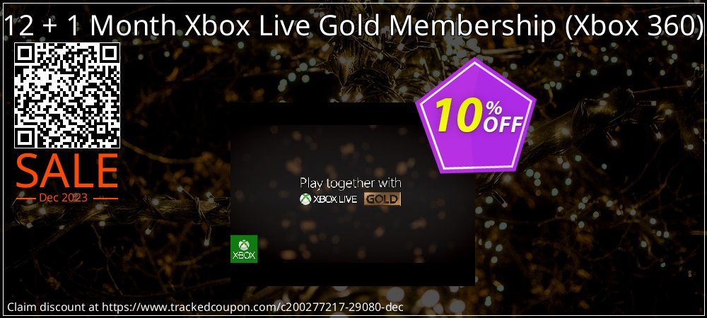 12 + 1 Month Xbox Live Gold Membership - Xbox 360  coupon on National Walking Day offering discount