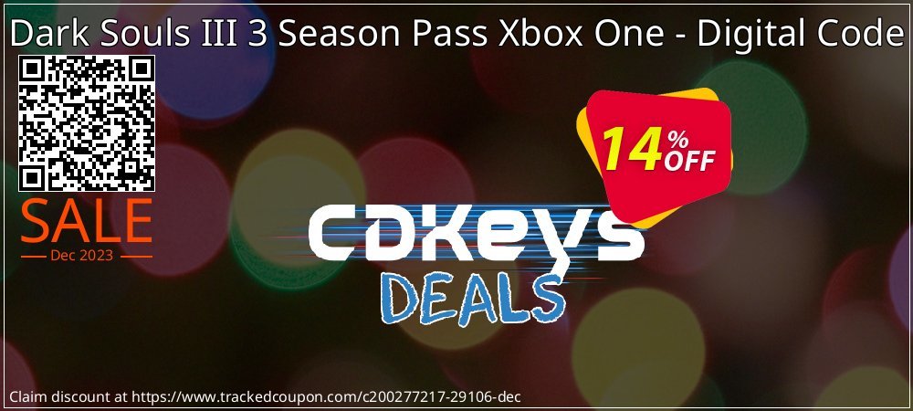 Dark Souls III 3 Season Pass Xbox One - Digital Code coupon on Palm Sunday offer