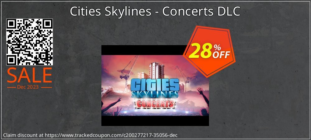 Cities Skylines - Concerts DLC coupon on World Party Day offering discount